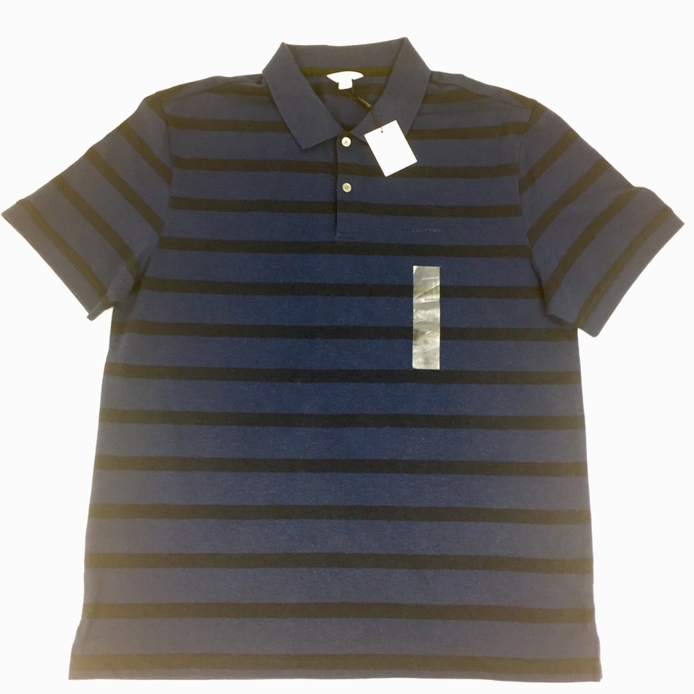 New Calvin Klein Polo Shirt Golf Rugby Striped